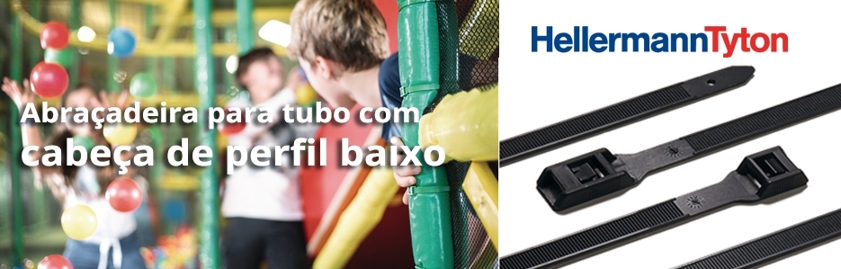 Abraçadeiras para tubo com cabeça de perfil baixo da Hellermann Tyton